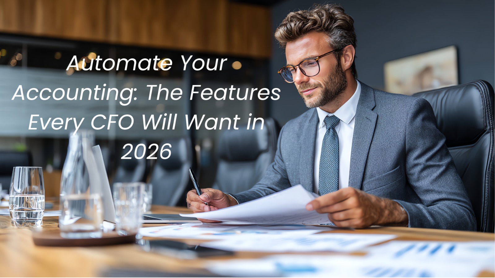 CFO using an automated accounting dashboard with charts and real-time financial data