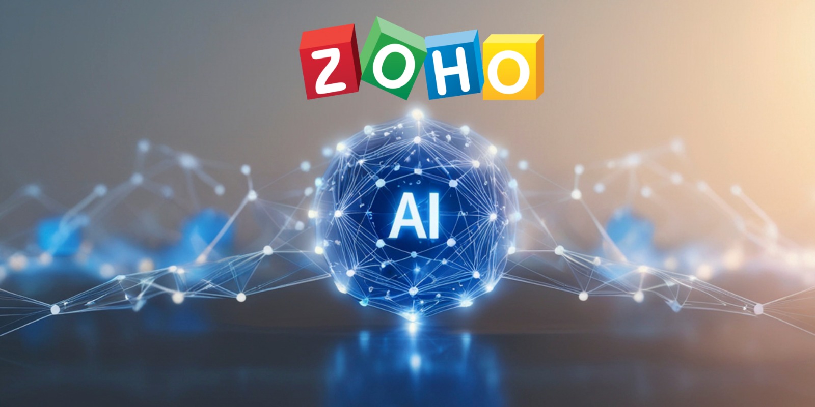 Zoho AI accounting dashboard showing automated transactions and financial insights