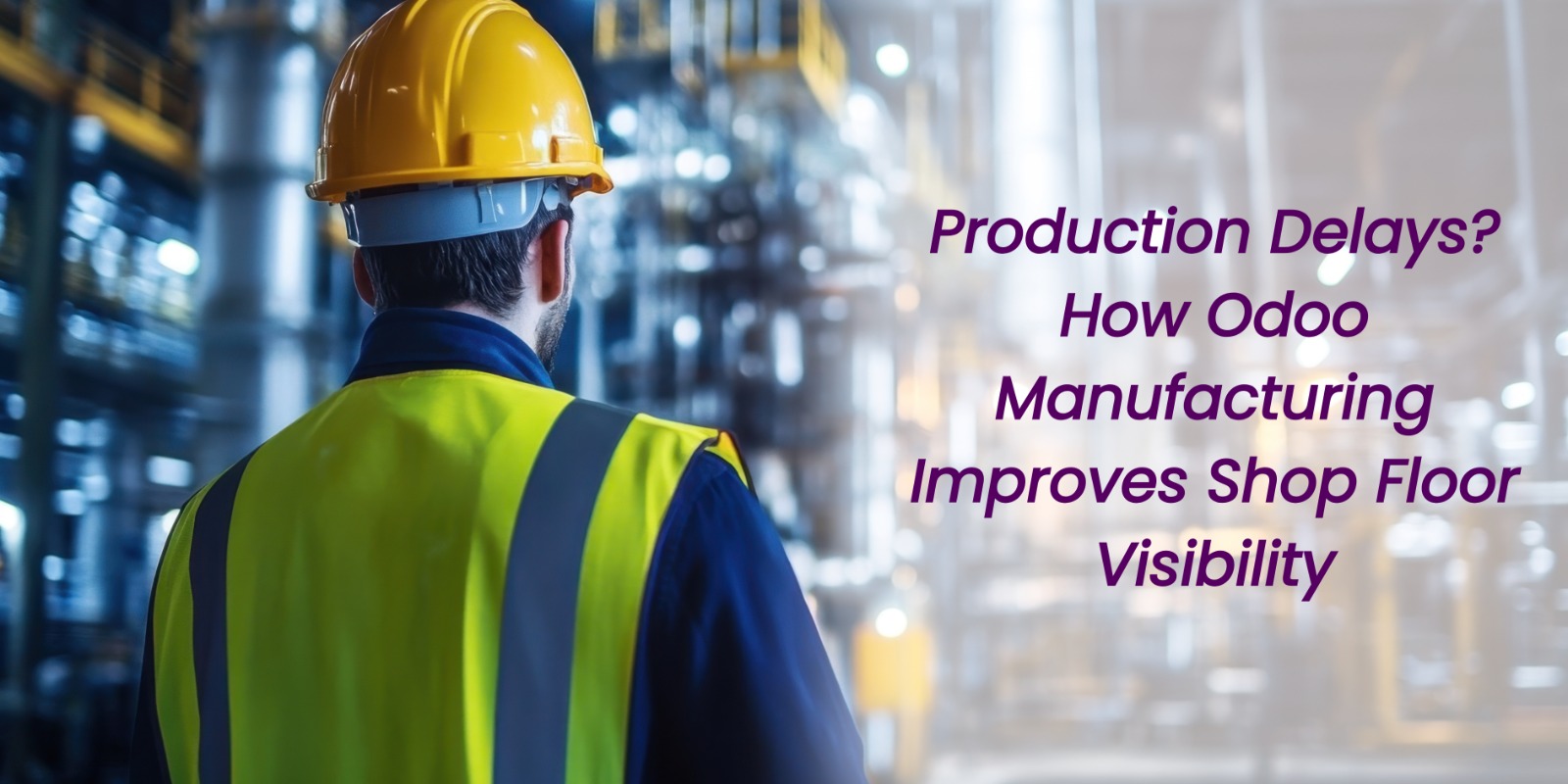 Odoo manufacturing dashboard showing real-time shop floor visibility, work order status, and production progress.